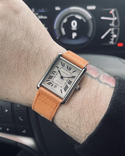 cartier tank must xl leather strap|cartier tank nato strap.